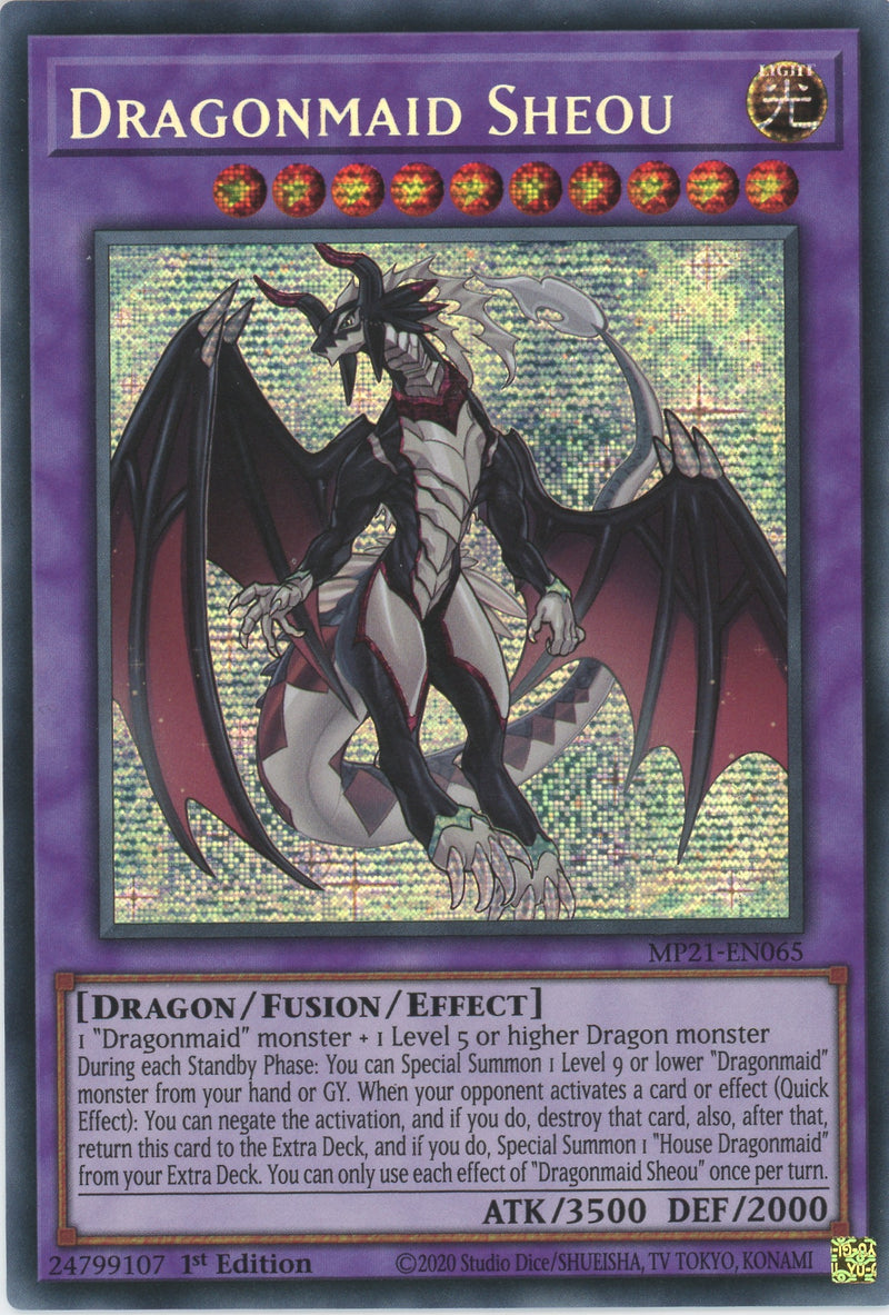 MP21-EN065 - Dragonmaid Sheou - Prismatic Secret Rare - Effect Fusion Monster - Mega Pack 2021