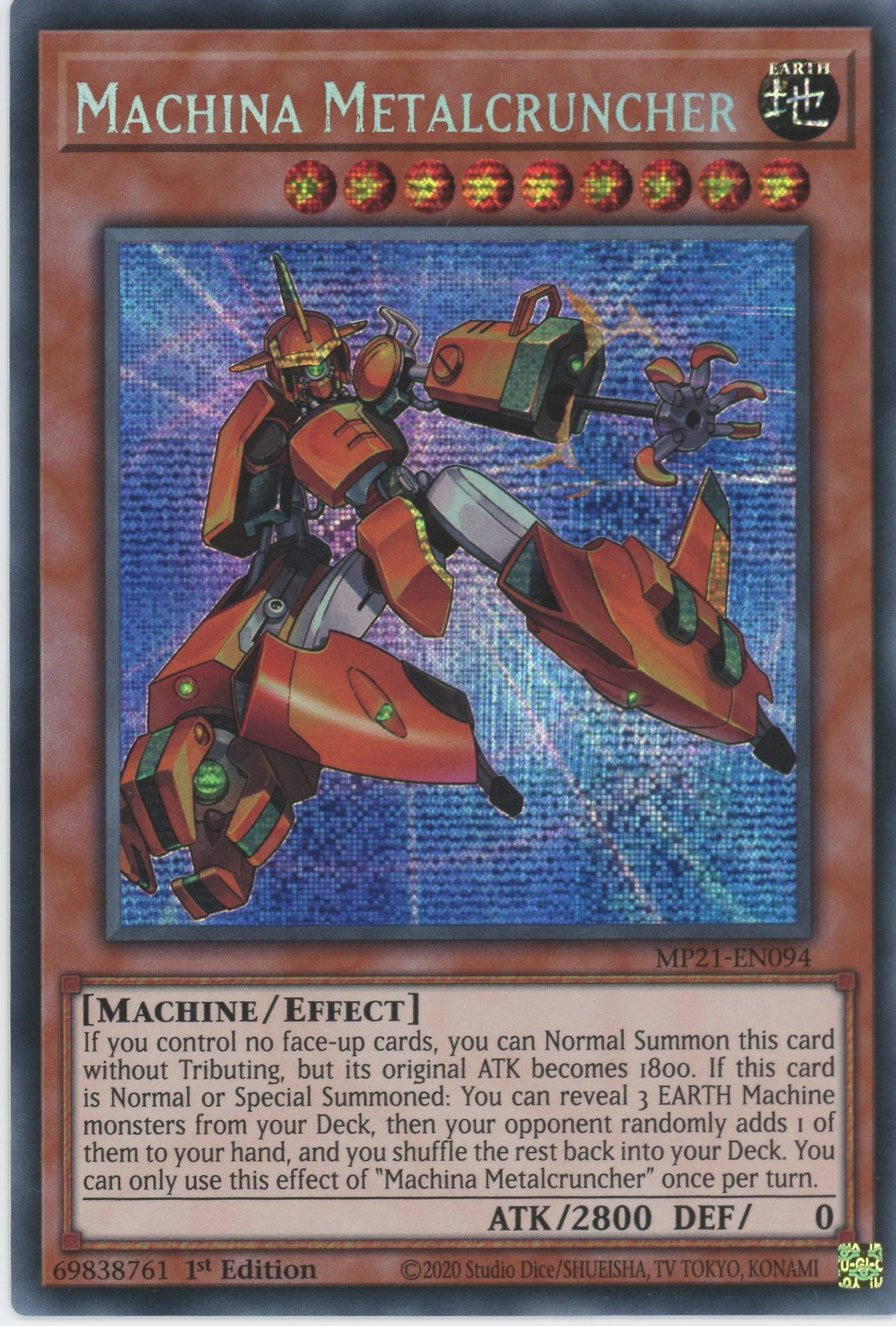MP21-EN094 - Machina Metalcruncher - Prismatic Secret Rare - Effect Monster - Mega Pack 2021