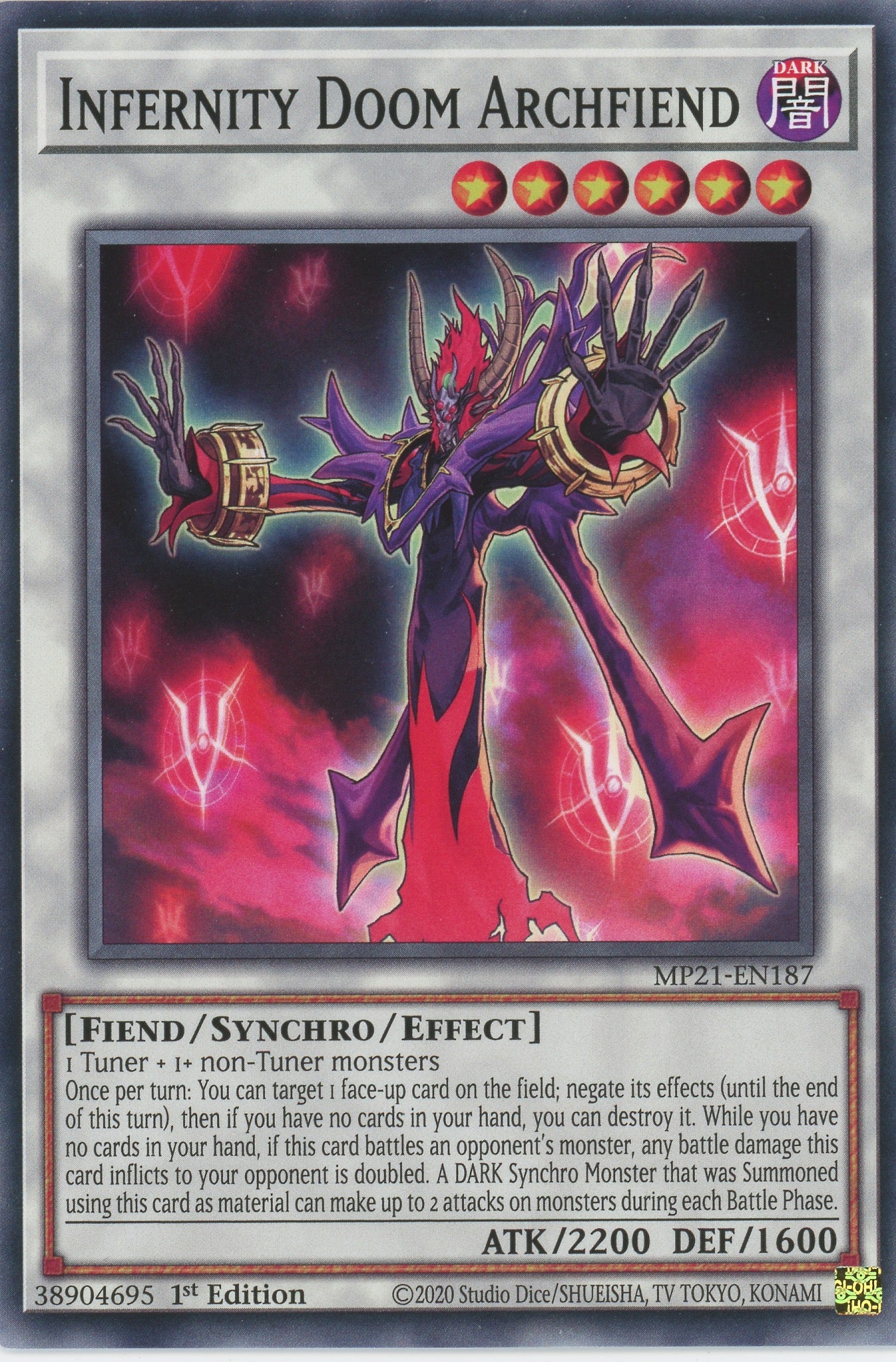 MP21-EN187 - Infernity Doom Archfiend - Common - Effect Synchro Monste MP21-EN187 - Infernity Doom Archfiend - Common - Effect Synchro Monste