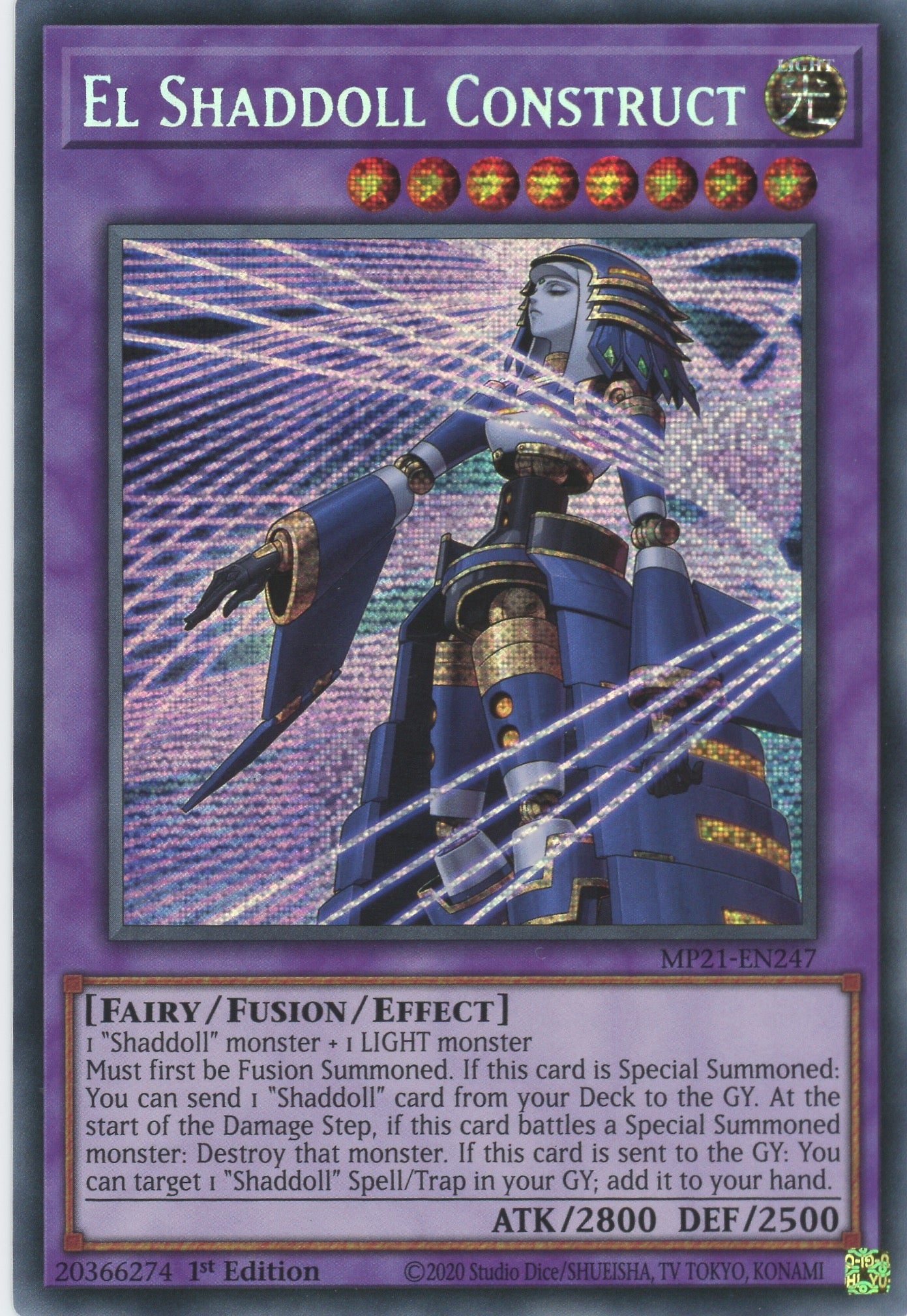 MP21-EN247 - El Shaddoll Construct (alternate art) - Prismatic Secret Rare - Effect Fusion Monster - Mega Pack 2021