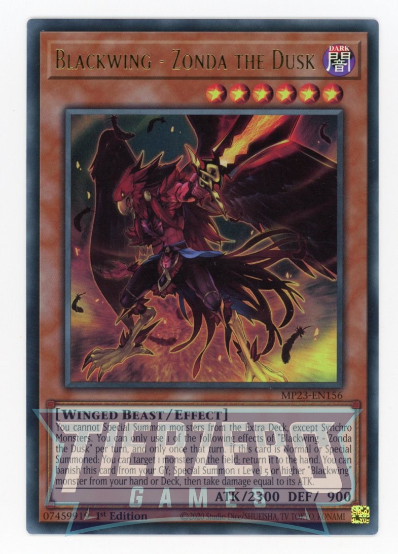 MP23-EN156 - Blackwing - Zonda the Dusk - Ultra Rare - Effect Monster - 25th Anniversary Duelist Heroes Tin