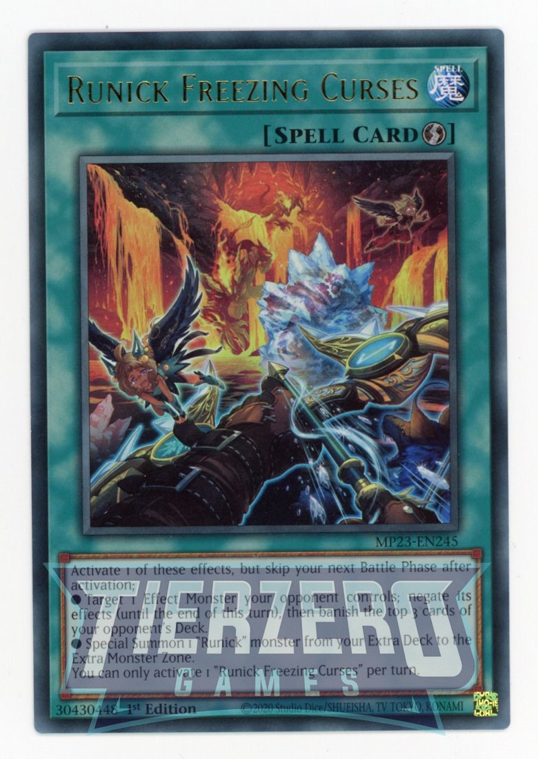 MP23-EN245 - Runick Freezing Curses - Ultra Rare - Quick-Play Spell - 25th Anniversary Duelist Heroes Tin