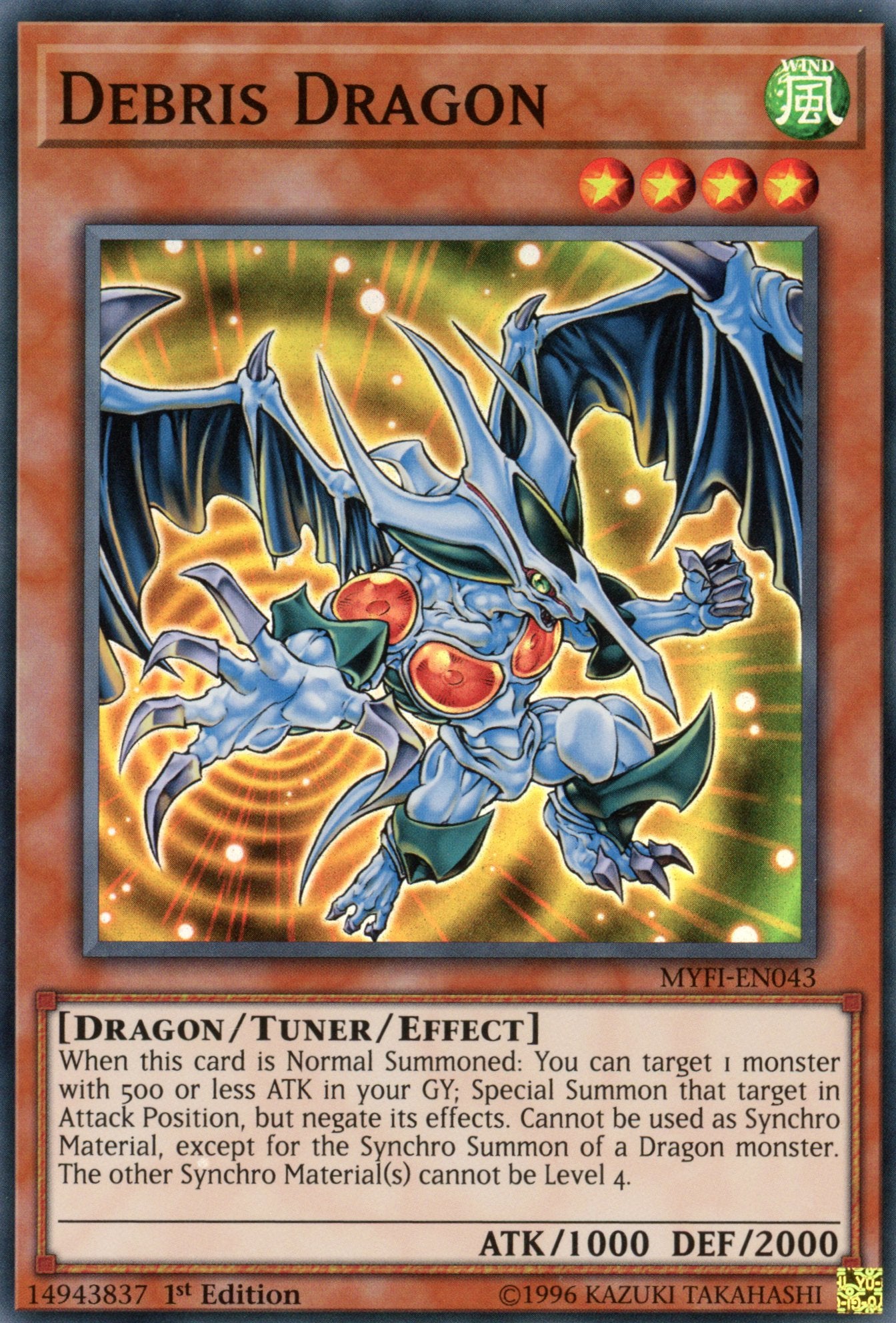 MYFI-EN043 - Debris Dragon - Super Rare - Effect Tuner monster - 1st E MYFI-EN043 - Debris Dragon - Super Rare - Effect Tuner monster - 1st E