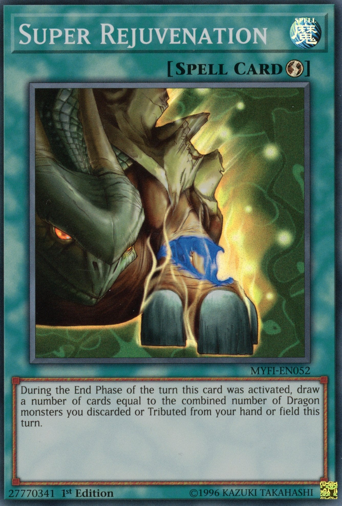 MYFI-EN052 - Super Rejuvenation - Super Rare - Quick-Play Spell - 1st Edition - Mystic Fighters