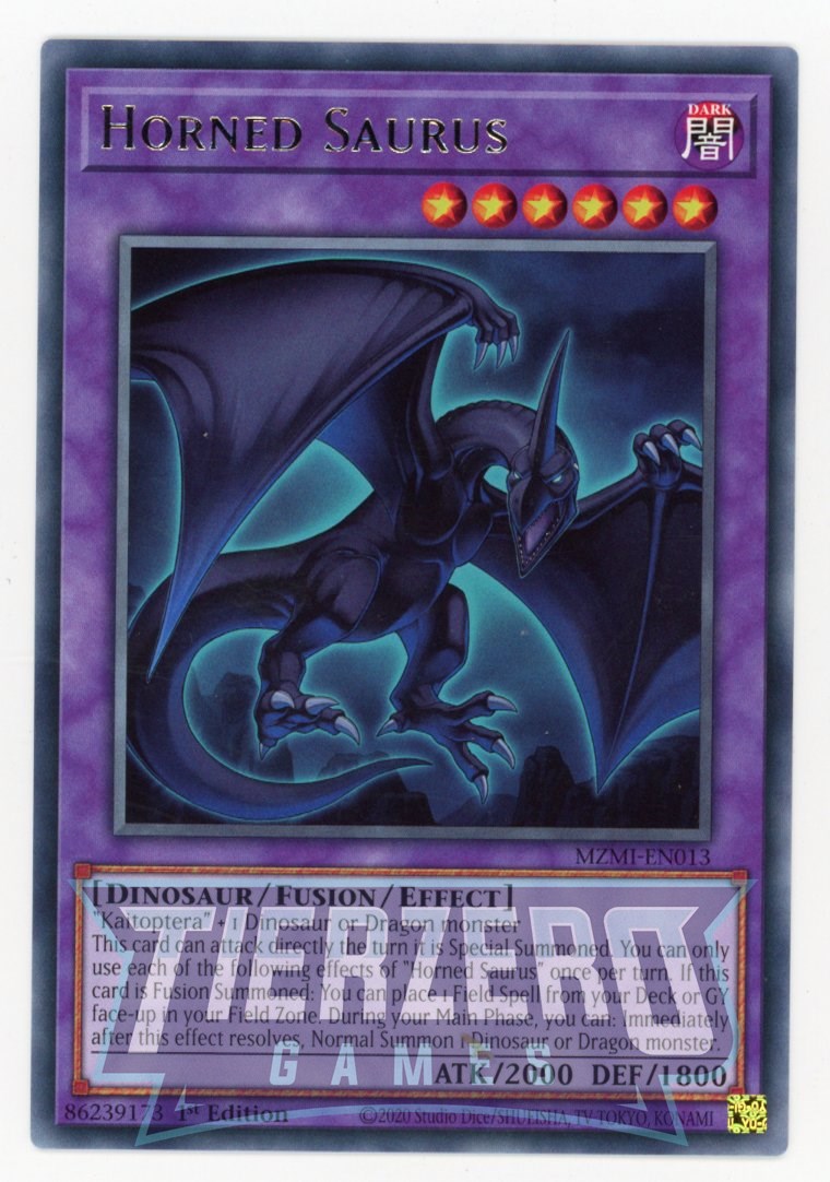dinosaur fusion monsters MZMI-EN013 - Horned Saurus - Rare - Effect Fusion Monster