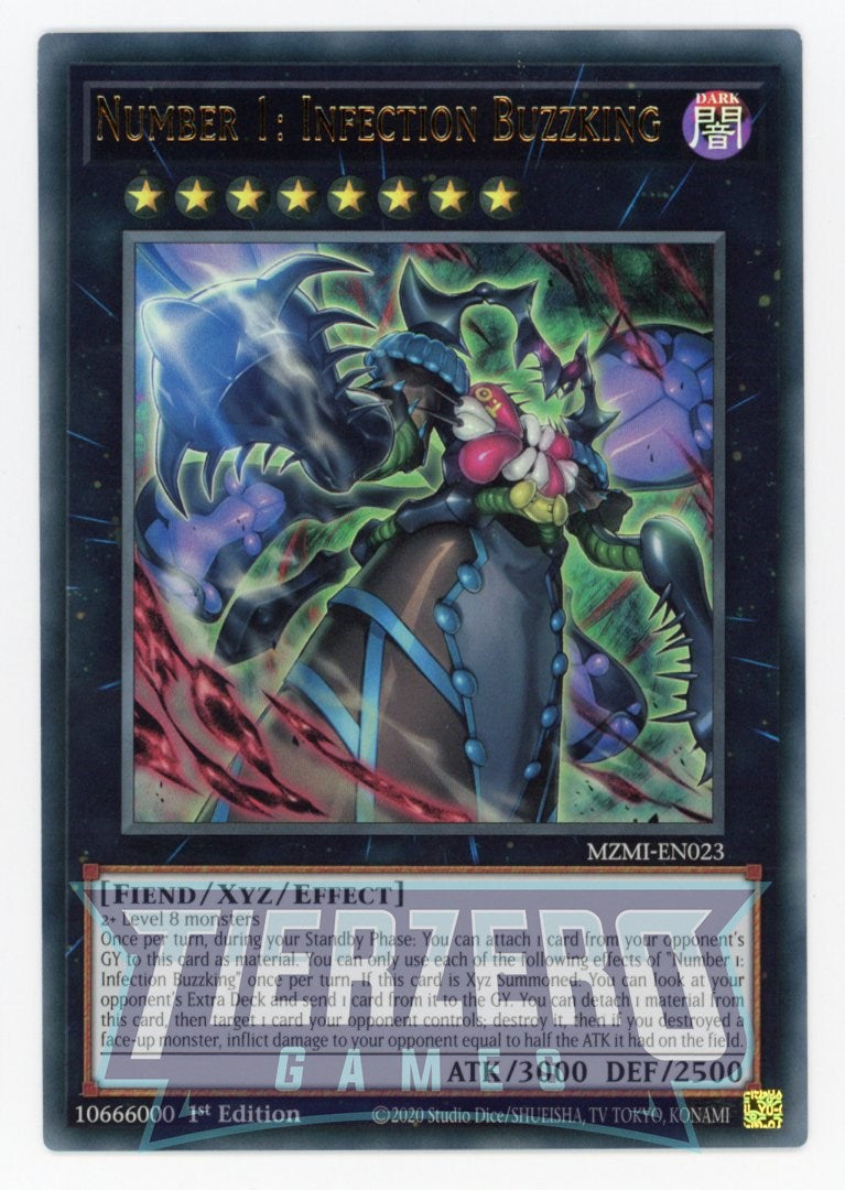 MZMI-EN023 - Number 1: Infection Buzzking - Ultra Rare - Effect Xyz Mo MZMI-EN023 - Number 1: Infection Buzzking - Ultra Rare - Effect Xyz Mo