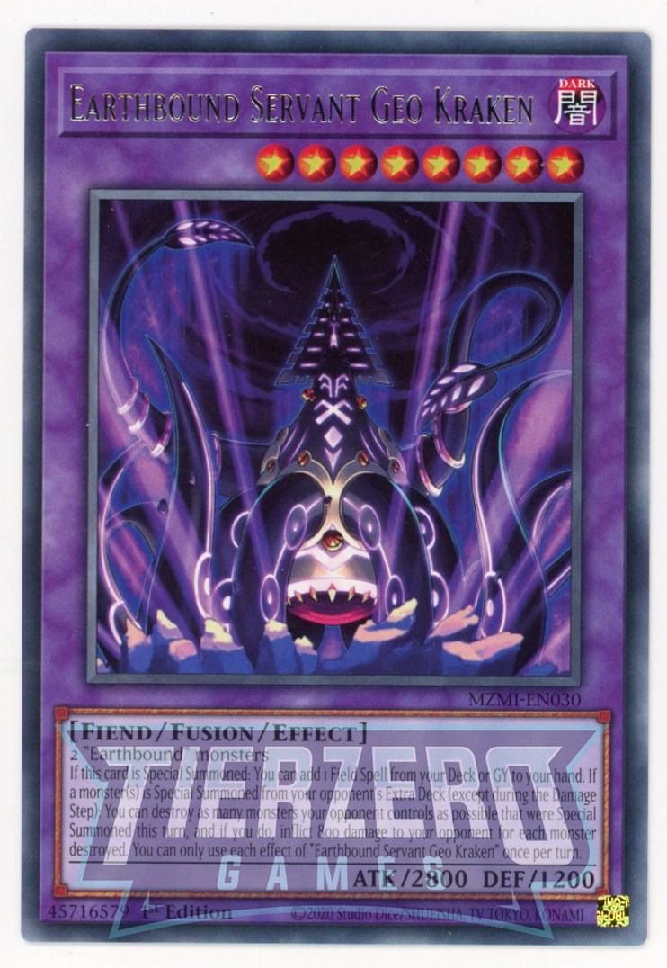 MZMI-EN030 - Earthbound Servant Geo Kraken - Rare - Effect Fusion Mons MZMI-EN030 - Earthbound Servant Geo Kraken - Rare - Effect Fusion Mons