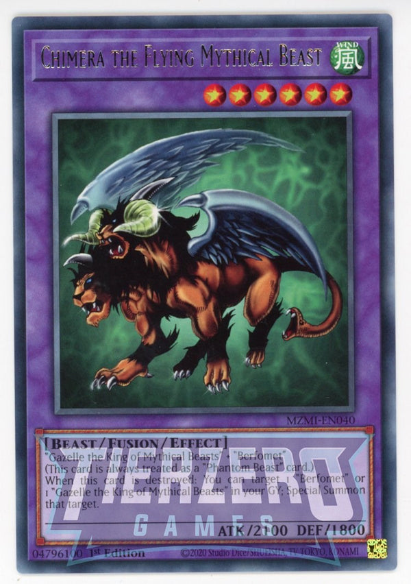 MZMI-EN040 - Chimera the Flying Mythical Beast - Rare - Effect Fusion Monster - Maze of Millenia
