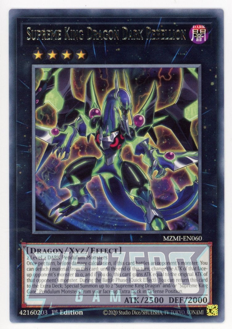 yugioh card dark rebellion xyz dragon MZMI-EN060 - Supreme King Dragon Dark Rebellion - Rare