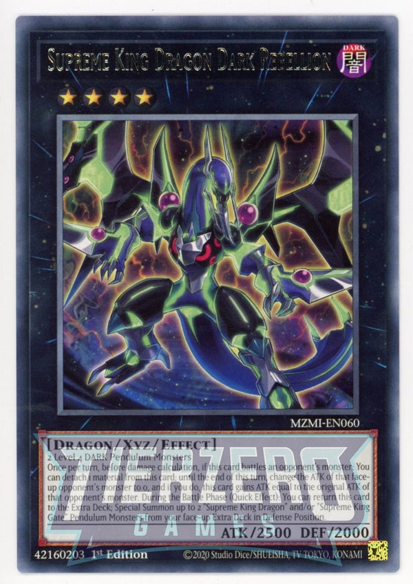MZMI-EN060 - Supreme King Dragon Dark Rebellion - Rare - Effect Xyz Monster - Maze of Millenia