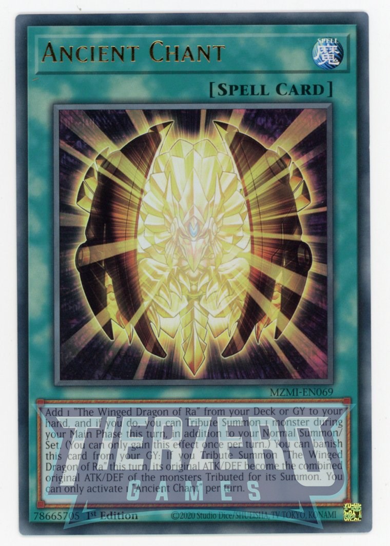 ancient chant yugioh card MZMI-EN069 - Ancient Chant - Ultra Rare - Normal Spell