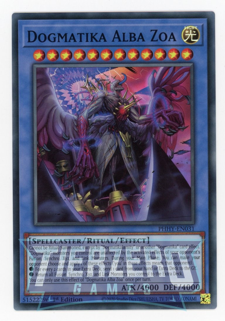 PHHY-EN031 - Dogmatika Alba Zoa - Super Rare - Effect Ritual Monster - PHHY-EN031 - Dogmatika Alba Zoa - Super Rare - Effect Ritual Monster -