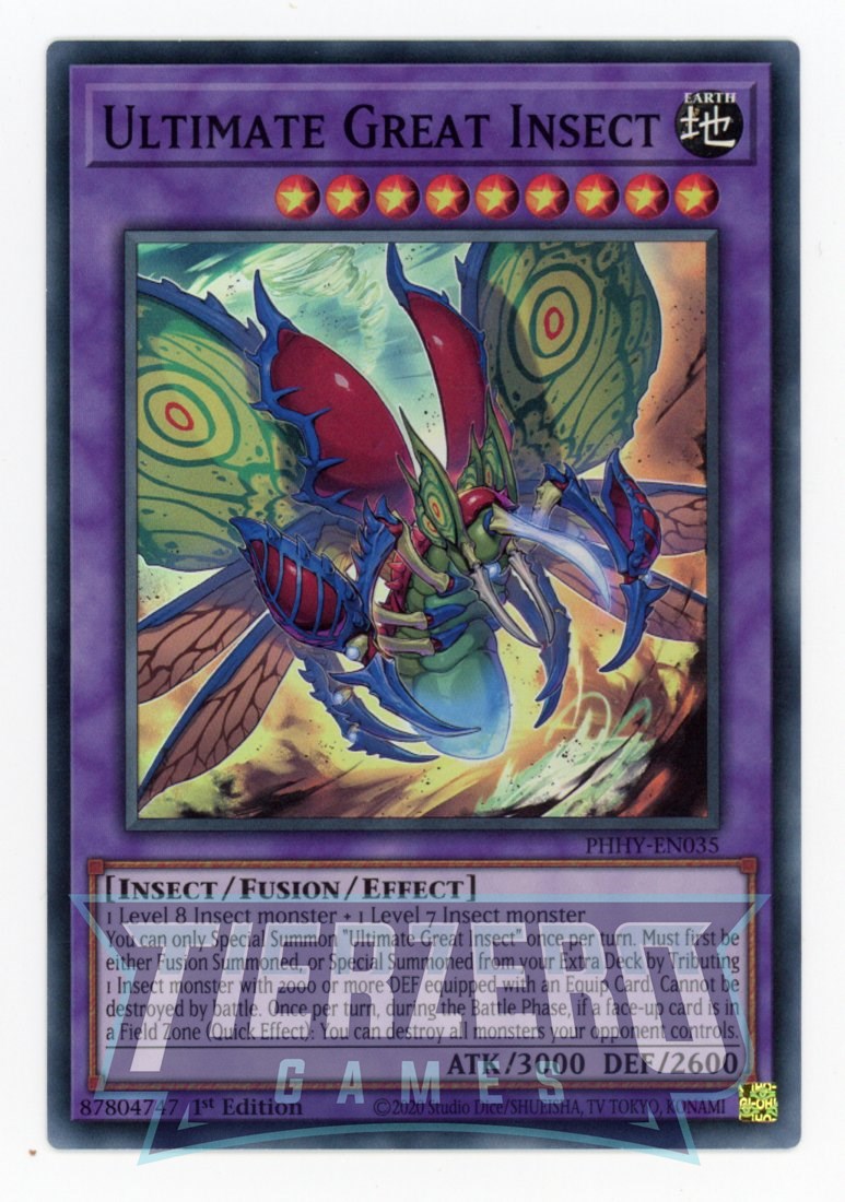 PHHY-EN035 - Ultimate Great Insect - Super Rare - Effect Fusion Monste PHHY-EN035 - Ultimate Great Insect - Super Rare - Effect Fusion Monste