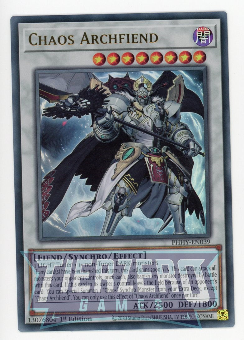 PHHY-EN039 - Chaos Archfiend - Ultra Rare - Effect Synchro Monster - P PHHY-EN039 - Chaos Archfiend - Ultra Rare - Effect Synchro Monster - P
