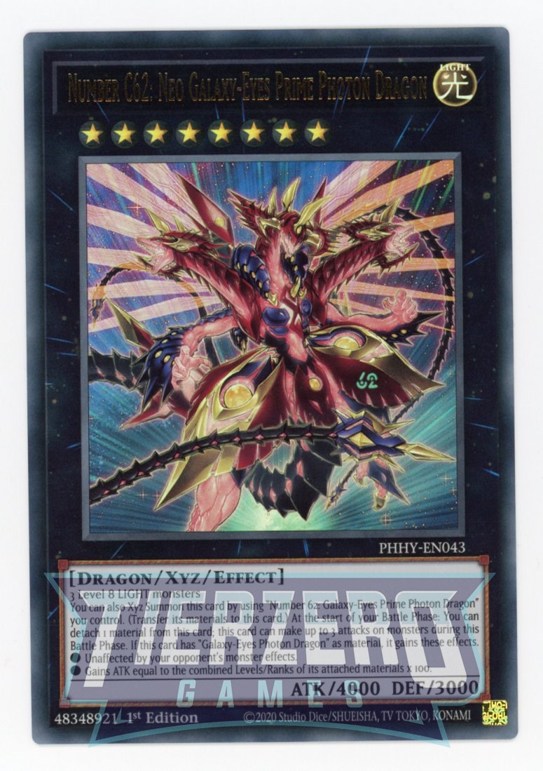 all galaxy eyes monsters PHHY-EN043 - Number C62: Neo Galaxy-Eyes Prime Photon Dragon