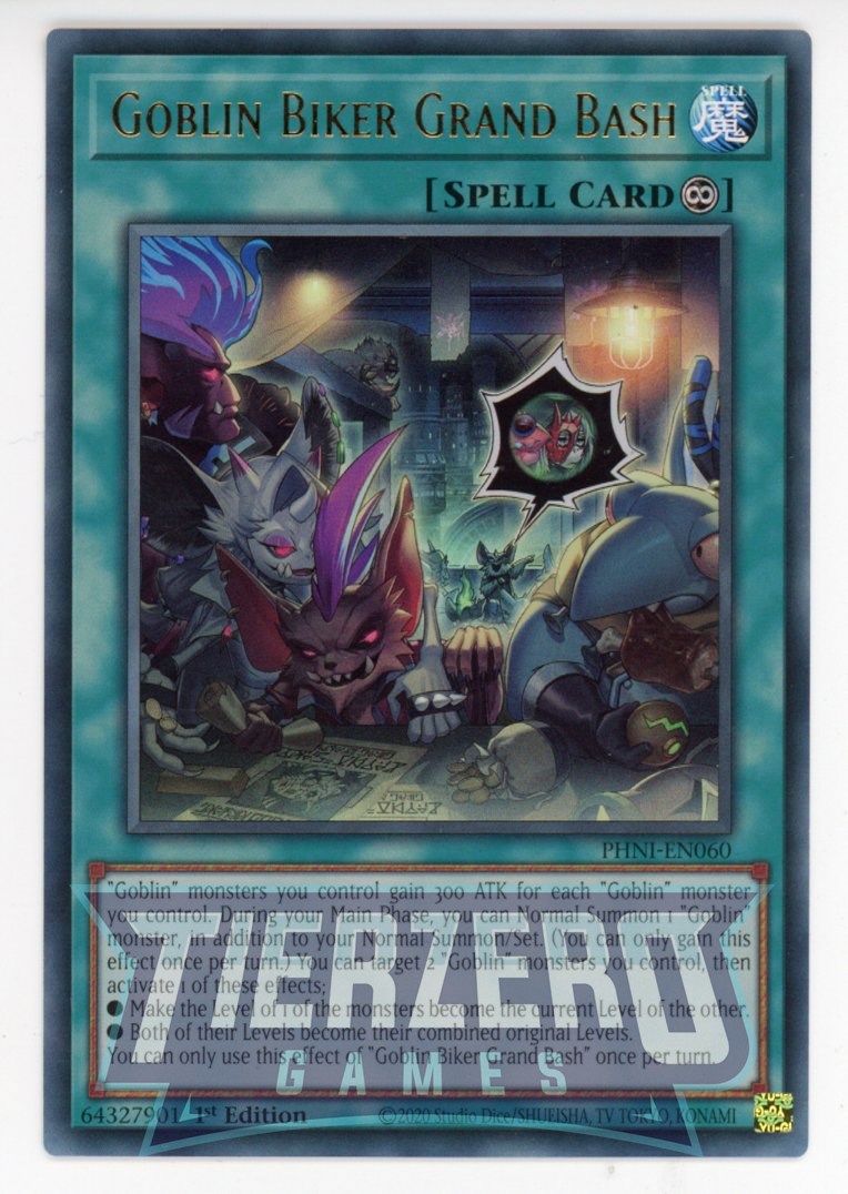 PHNI-EN060 - Goblin Biker Grand Bash - Ultra Rare - Continuous Spell - PHNI-EN060 - Goblin Biker Grand Bash - Ultra Rare - Continuous Spell -