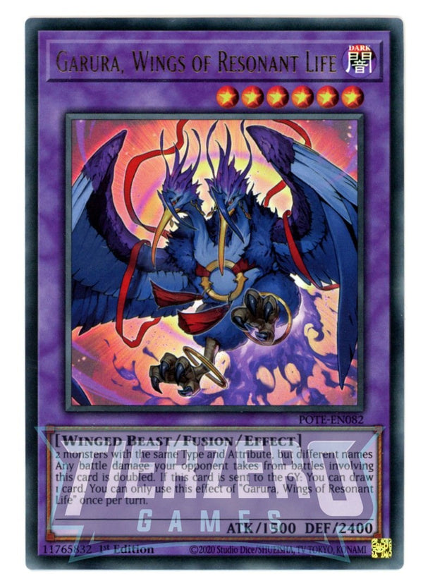 POTE-EN082 - Garura, Wings of Resonant Life - Ultra Rare - Effect Fusion Monster - Power of the Elements