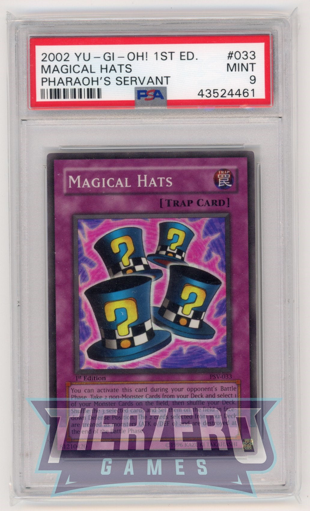magical hats yugioh card PSV-033 - Magical Hats - Super Rare - PSA 9