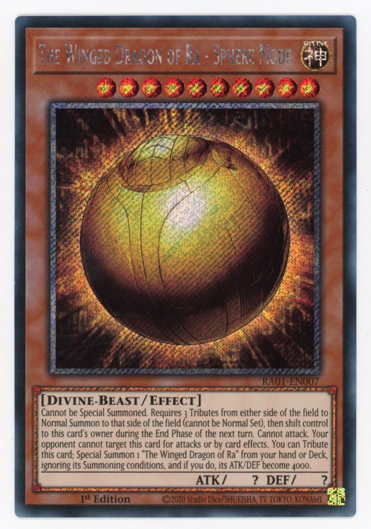 RA01-EN007 - The Winged Dragon of Ra - Sphere Mode - Platinum Secret Rare - Effect Monster - Rarity Collection