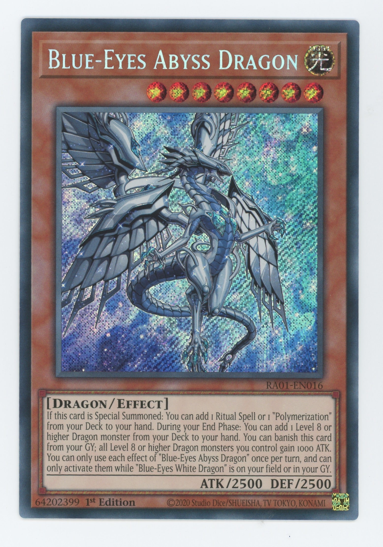 RA01EN016 BlueEyes Abyss Dragon Secret Rare Effect Monster R
