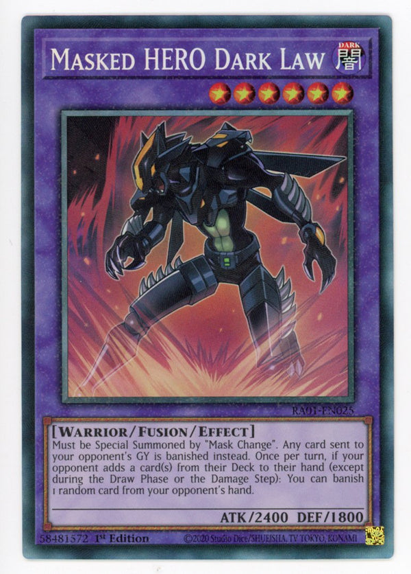 RA01-EN025 - Masked HERO Dark Law - Collector's Rare - Effect Fusion Monster - Rarity Collection