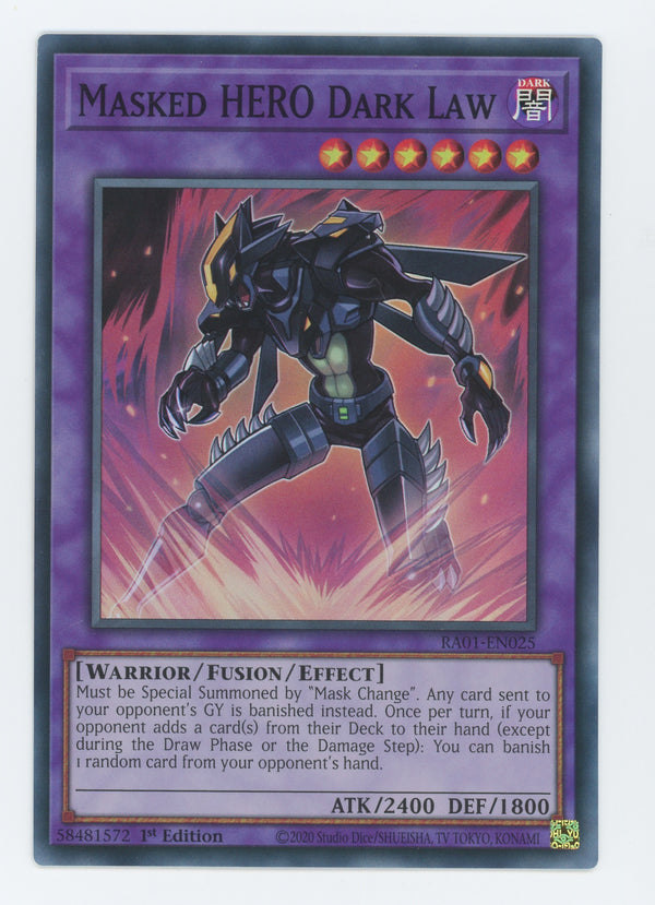 RA01-EN025 - Masked HERO Dark Law - Super Rare - Effect Fusion Monster - Rarity Collection