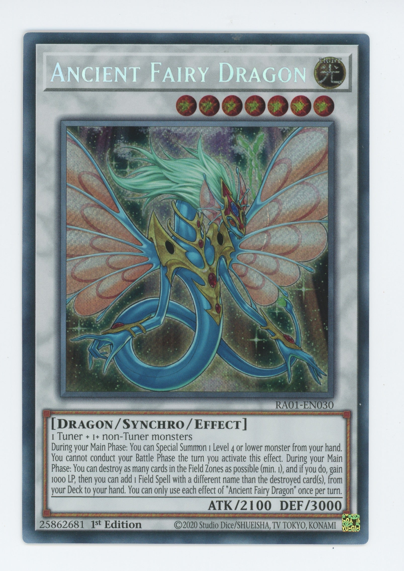 yugioh card ancient fairy dragon RA01-EN030 - Ancient Fairy Dragon - Secret Rare