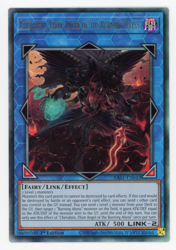 RA01-EN042 - Cherubini, Ebon Angel of the Burning Abyss - Ultimate Rare - Effect Link Monster - Rarity Collection
