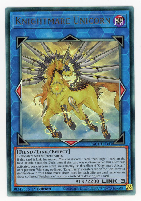RA01-EN043 - Knightmare Unicorn - Ultimate Rare - Effect Link Monster - Rarity Collection