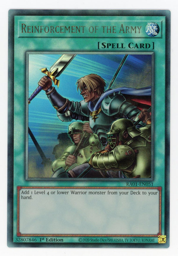 RA01-EN051 - Reinforcement of the Army - Ultimate Rare - Normal Spell - Rarity Collection