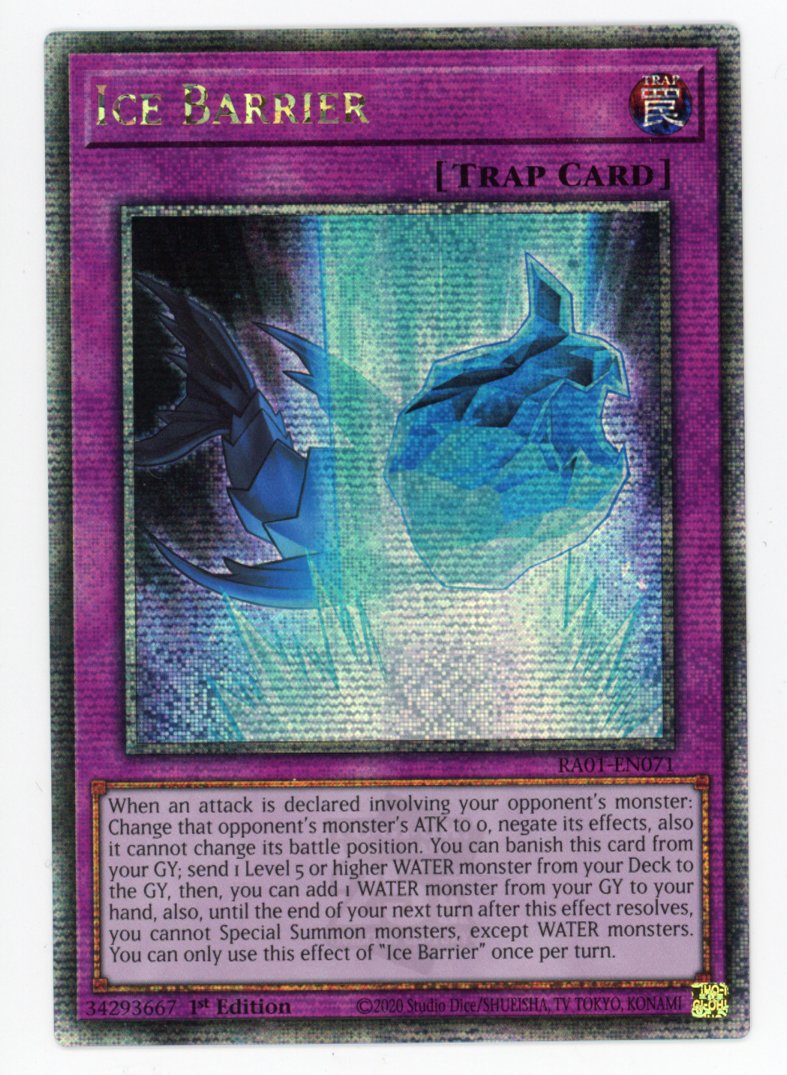 Yu-Gi-Oh! Ice Barrier (Platinum Secret Rare) RA01-EN071, 1st Edition, Carta Collezionabile 25th Anniversary Rarity Collection