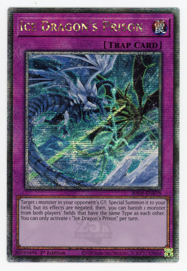 TCGplayer 25th Quarter Century Prison Du Dragon De Glace (Quarter Century Secret Rare TCGplayer Quarter Century