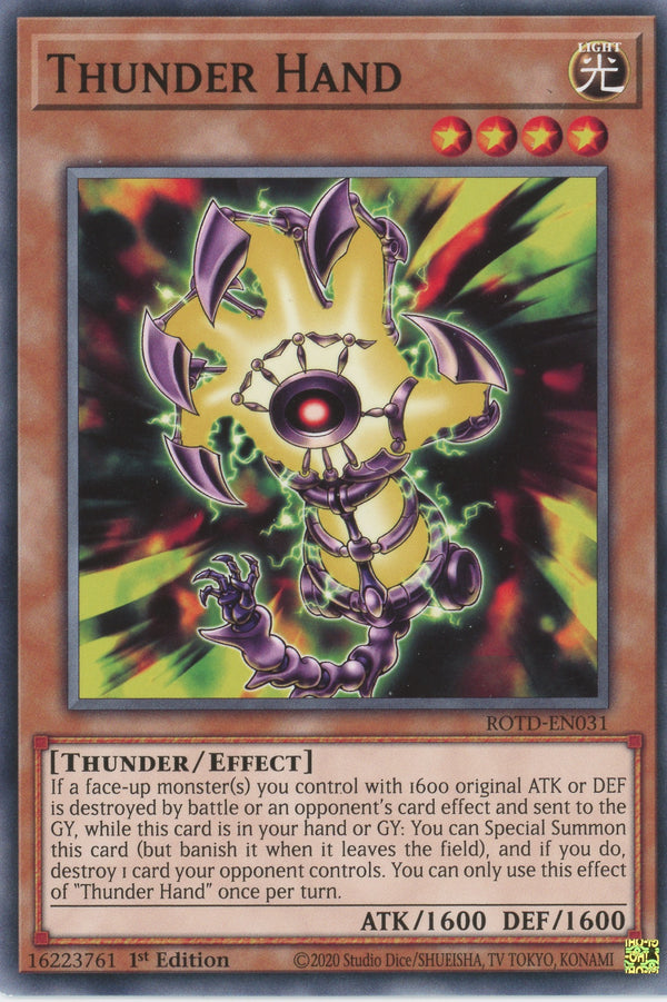 ROTD-EN031 - Thunder Hand - Common - Effect Monster - Rise of the Duelist