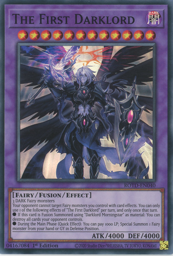 ROTD-EN040 - The First Darklord - Super Rare - Effect Fusion Monster - Rise of the Duelist