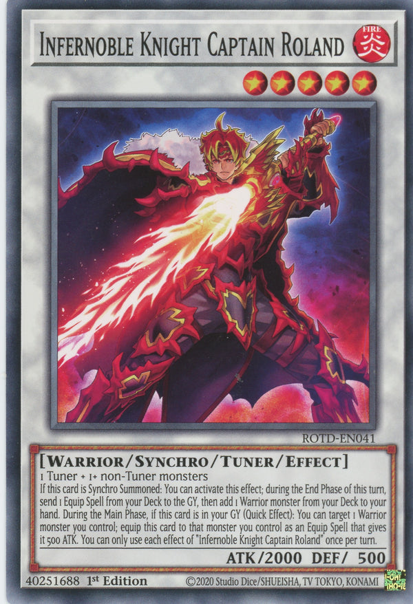 ROTD-EN041 - Infernoble Knight Captain Roland - Common - Effect Tuner Synchro Monster - Rise of the Duelist