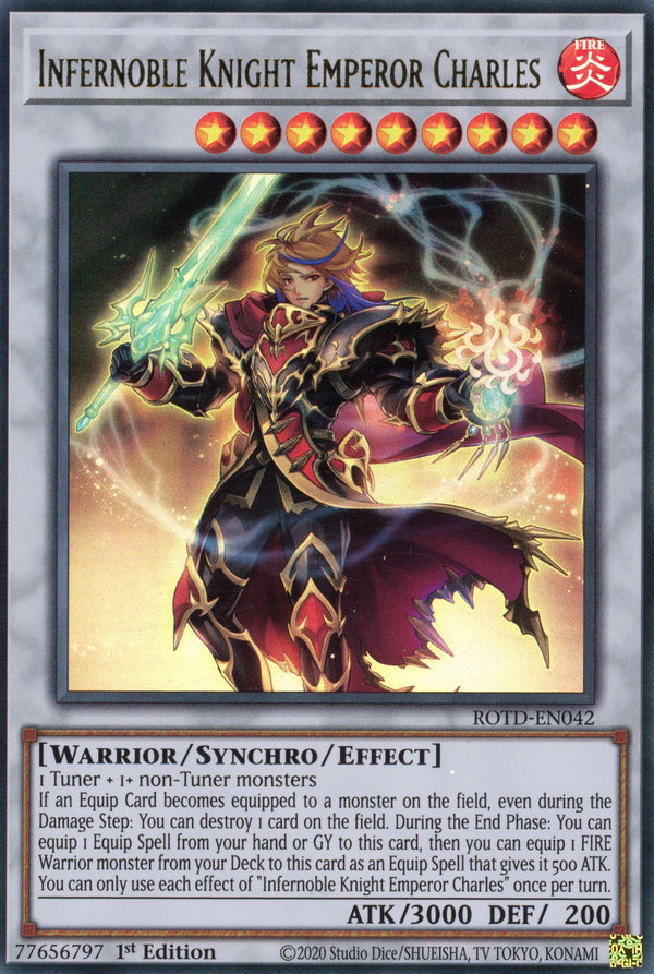 ROTD-EN042 - Infernoble Knight Emperor Charles - Ultra Rare - Effect Synchro Monster - Rise of the Duelist
