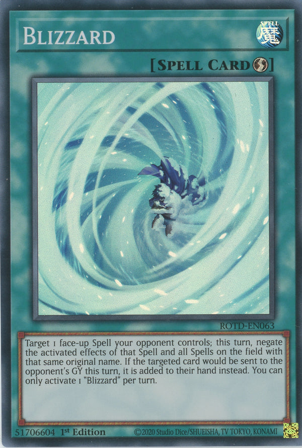 ROTD-EN063 - Blizzard - Super Rare - Quick-Play Spell - Rise of the Duelist