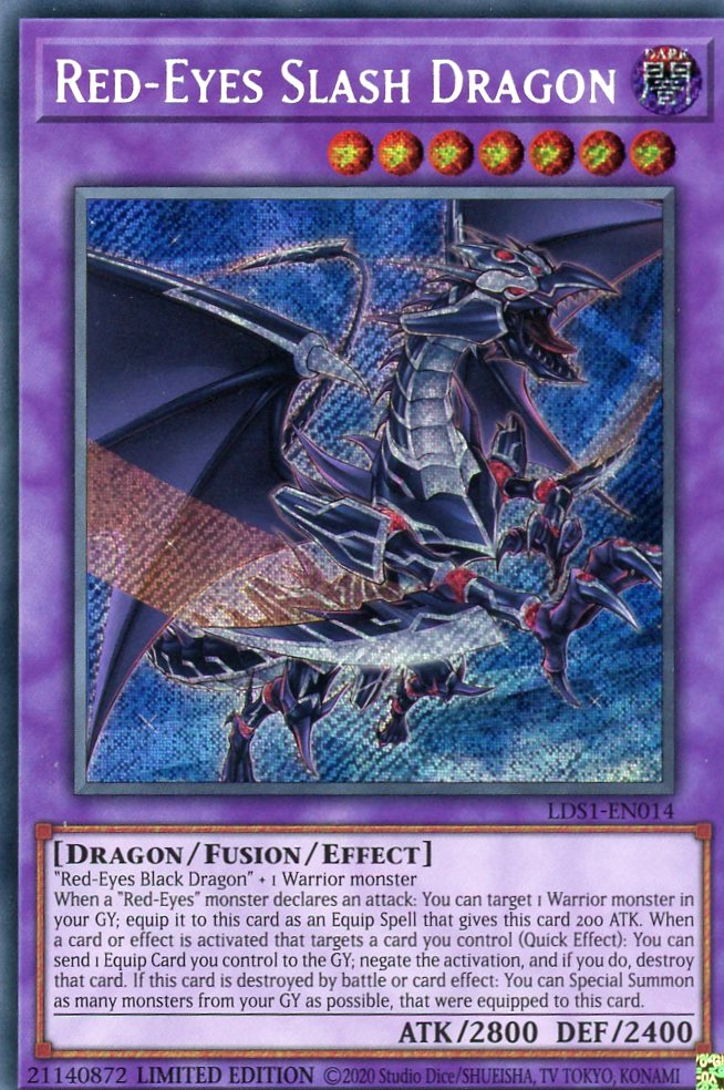 yugioh red eyes fusion cards LDS1-EN014 - Red-Eyes Slash Dragon - Secret Rare