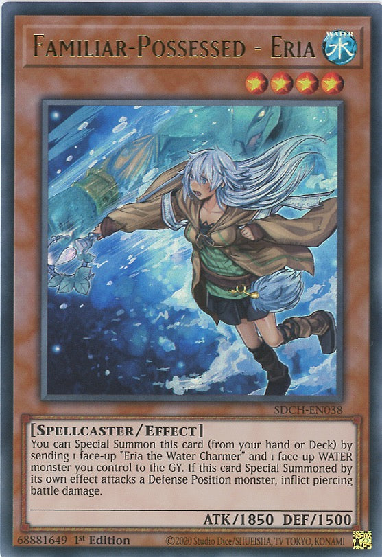 SDCH-EN038 - Familiar-Possessed - Eria - Ultra Rare Variant Art Work- Effect Monster - Structure Deck Spirit Charmers
