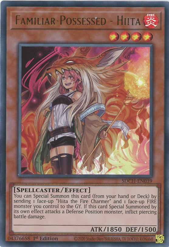 SDCH-EN039 - Familiar-Possessed - Hiita - Ultra Rare Variant Art Work - Effect Monster - Structure Deck Spirit Charmers