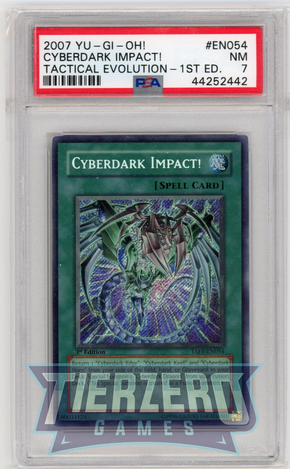 yugioh cyberdark cards TAEV-EN054 - Cyberdark Impact! - Secret Rare - PSA 7
