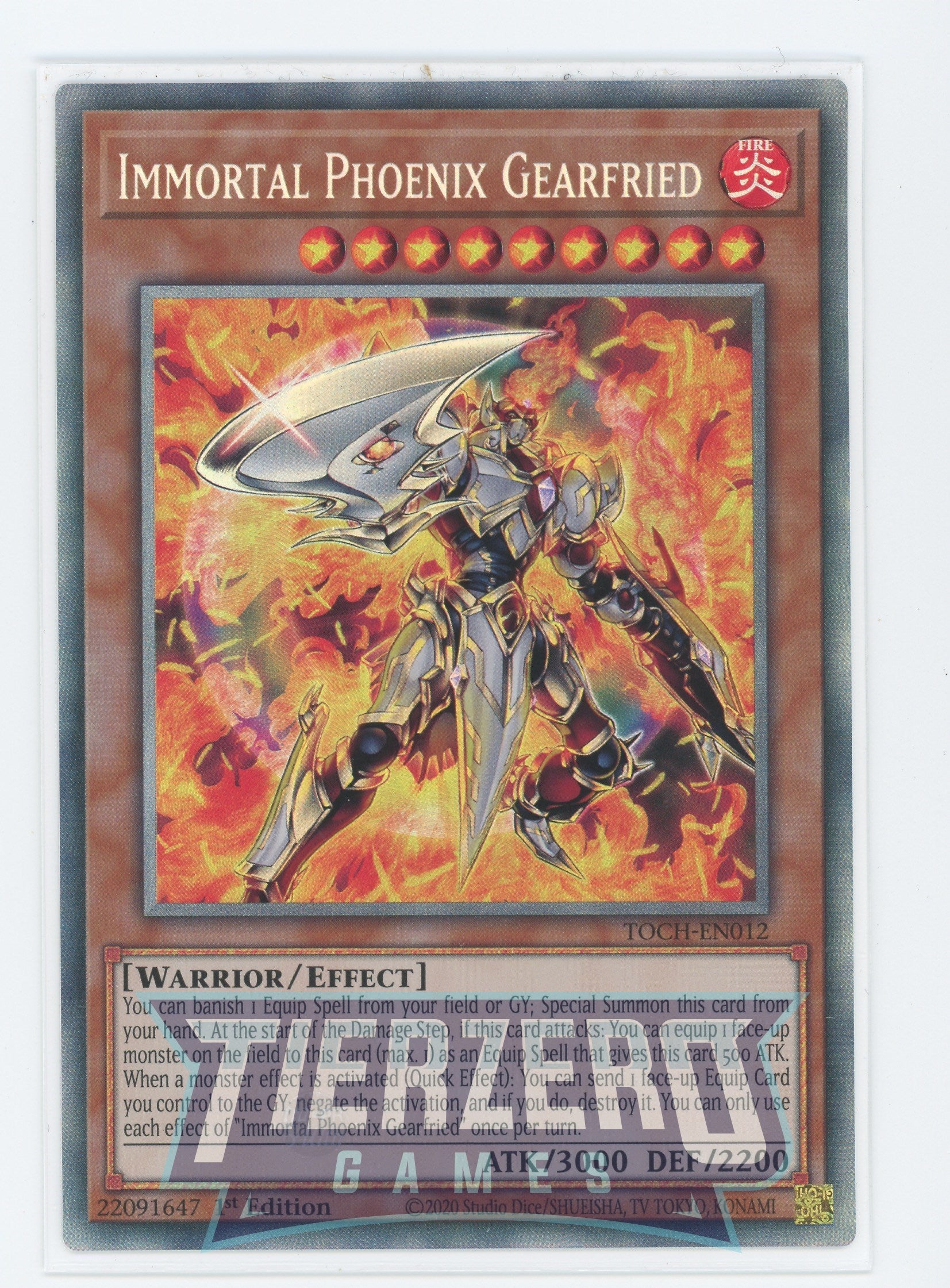 TOCH-EN012 - Immortal Phoenix Gearfried - Collectors Rare - Effect Monster - Toon Chaos TOCH-EN012 - Immortal Phoenix Gearfried - Collectors Rare - Effect Monster - Toon Chaos