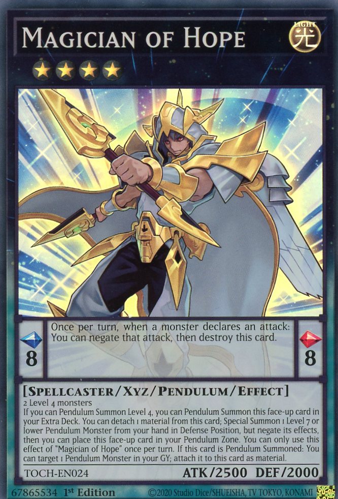 TOCH-EN024 - Magician of Hope - Super Rare - Effect Xyz Pendulum Monster - Toon Chaos TOCH-EN024 - Magician of Hope - Super Rare - Effect Xyz Pendulum Monster - Toon Chaos