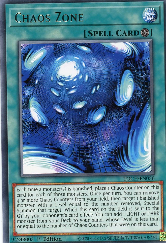 TOCH-EN056 - Chaos Zone - Rare - Field Spell - Toon Chaos 1st edition TOCH-EN056 - Chaos Zone - Rare - Field Spell - Toon Chaos 1st edition