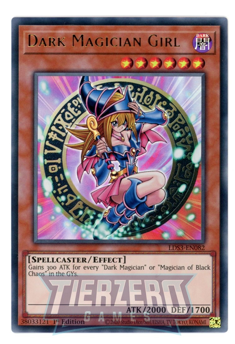3 legendary yugioh cards LDS3-EN082 - Dark Magician Girl - Ultra Rare - Effect Monster