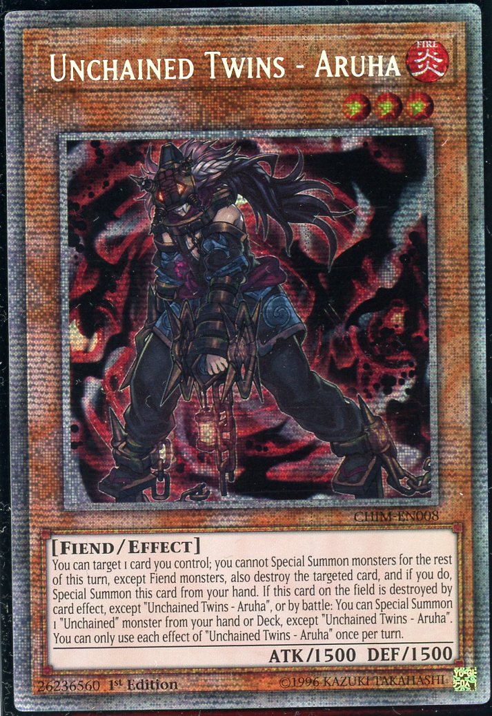 CHIM-EN008 - Unchained Twins - Aruha -Starlight Rare - Effect Monster - 1st Edition - Chaos Impact