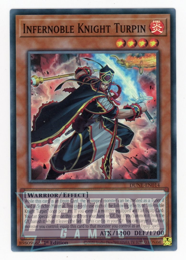 DUNE-EN014 - Infernoble Knight Turpin - Super Rare - Effect Monster - Duelist Nexus