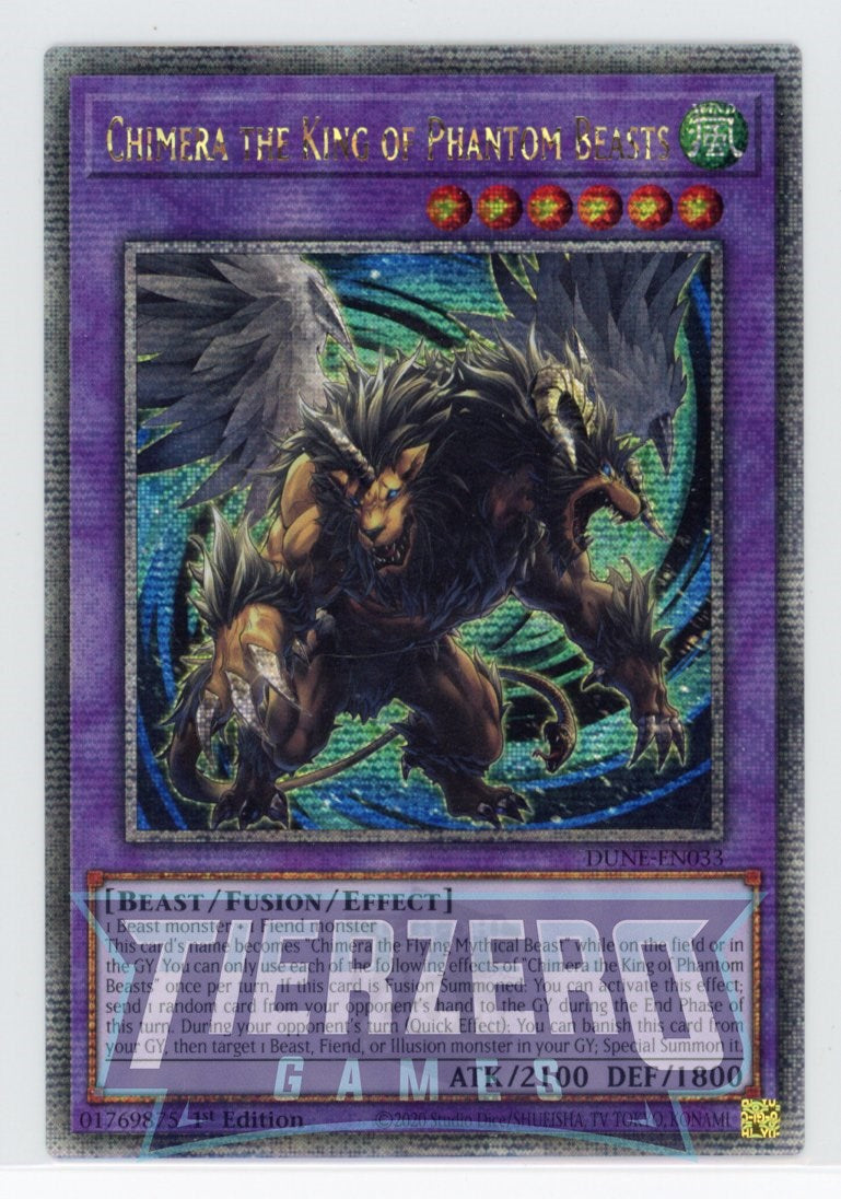 DUNE-EN033 - Chimera the King of Phantom Beasts - Quarter Century Secret Rare - Effect Fusion Monster - Duelist Nexus