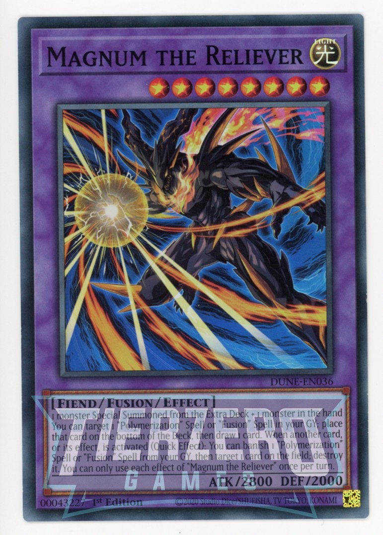 DUNE-EN036 - Magnum the Reliever - Super Rare - Effect Fusion Monster - Duelist Nexus