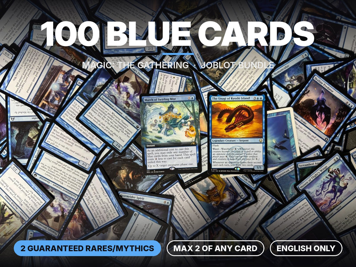 100 MTG Blue Cards Joblot Bundle - Magic The Gathering Mono Blue Bulk Lot